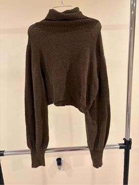 Princess Polly Brown Cropped Turtleneck Sweater